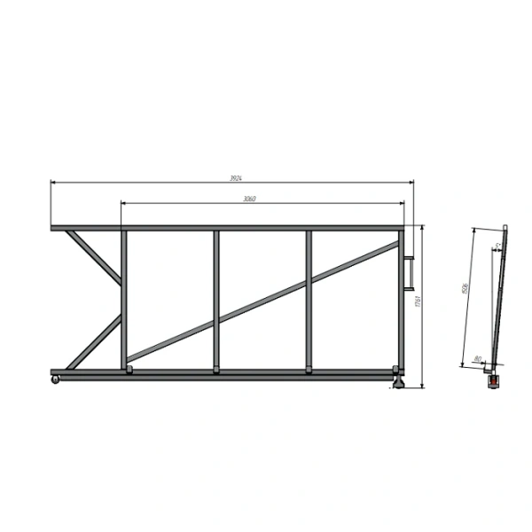 Стеллаж для вертикального хранения листового металла 3,0х1,5_1т_6к